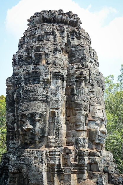 Una bellissima vista del tempio di Angkor Wat situato a Siem Reap in Cambogia