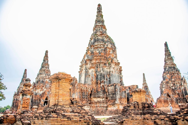 Una bellissima vista del tempio Wat Chaiwatthanaram situato ad Ayutthaya in Thailandia