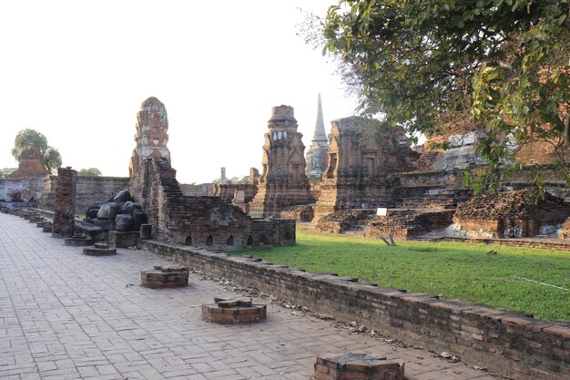 Una bellissima vista del tempio Wat Mahathat situato ad Ayutthaya Thailandia