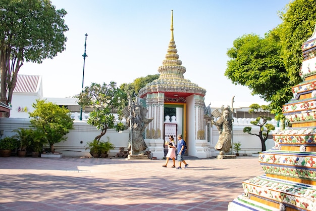 Una bellissima vista del tempio Wat Pho situato a Bangkok in Thailandia