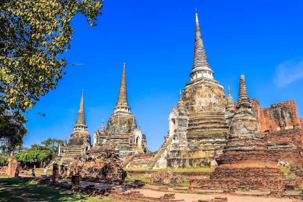 Una bellissima vista del tempio Wat Phra Si Sanphet situato ad Ayutthaya in Thailandia