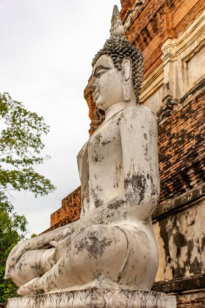 Una bellissima vista del tempio Wat Yai Chai Mongkhon situato ad Ayutthaya in Thailandia