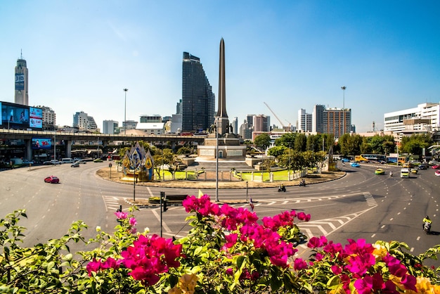 Una bellissima vista dell'area del Monumento alla Vittoria situata a Bangkok in Thailandia