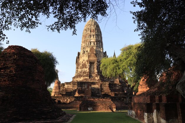 Una bellissima vista panoramica di Ayutthaya in Thailandia