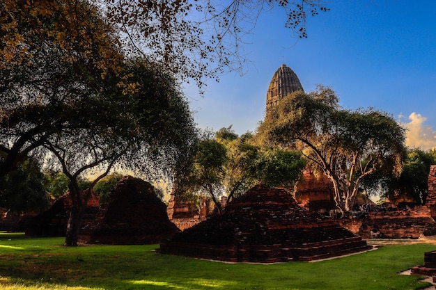 Una bellissima vista panoramica di Ayutthaya in Thailandia