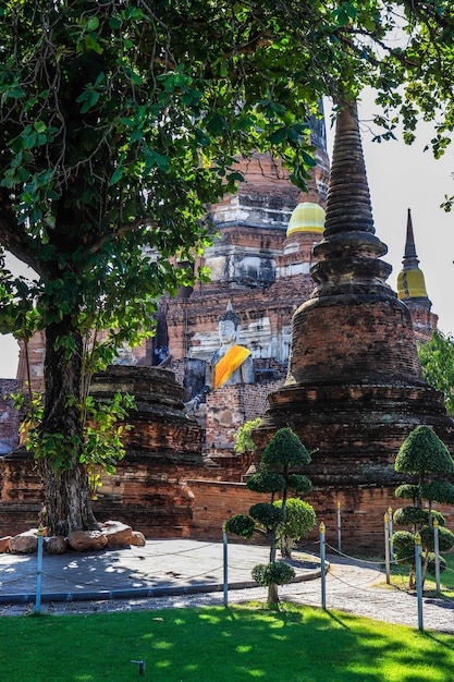 Una bellissima vista panoramica di Ayutthaya in Thailandia