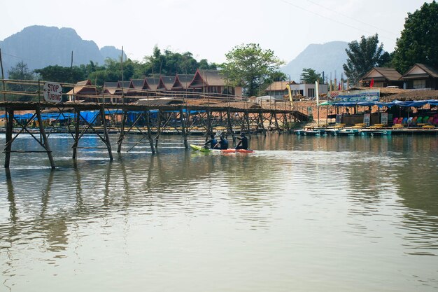 Una bellissima vista panoramica di Vang Vieng in Laos