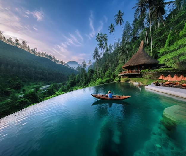 Una bellissima vista sul mare in asia vacanza in barca sull'isola turismo acqua natura ed estate