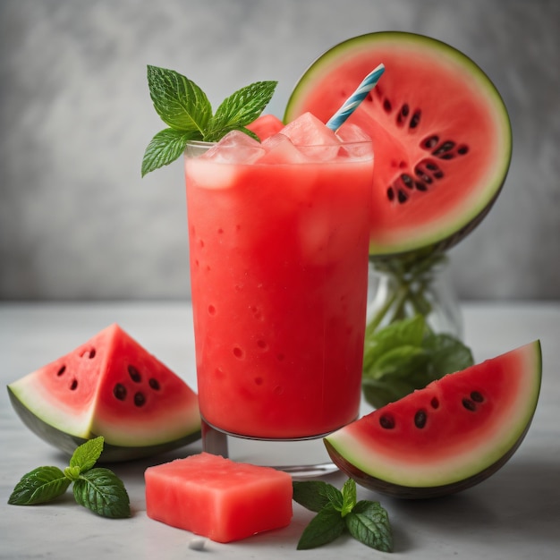 Una bevanda alla fragola con una cannuccia al centro e una cannucciola al centro.