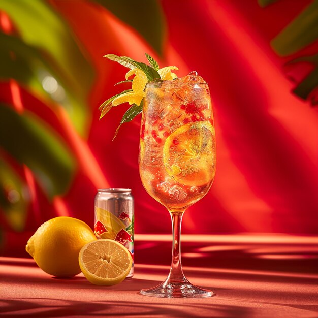 una bevanda con un gradiente visivamente sorprendente di colori cocktail sciroppi di frutta bicchieri di cocktail