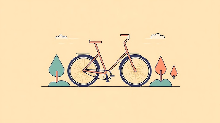 Foto una bicicletta classica attraversa un paesaggio panoramico