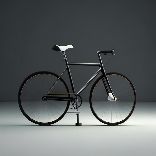 una bicicletta con il sedile nero e la ruota posteriore bianca
