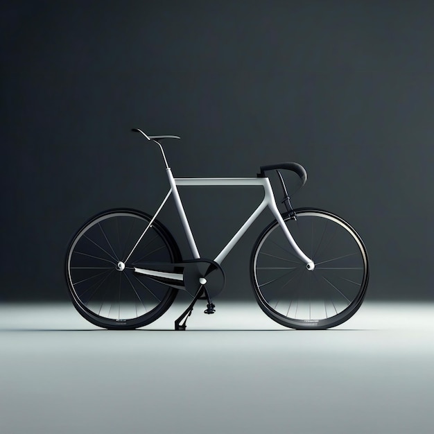 una bicicletta con telaio nero e sfondo nero