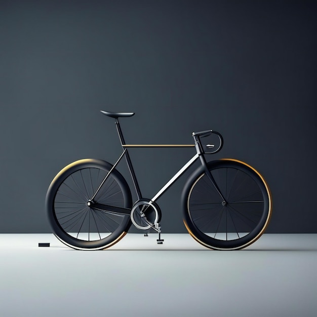 una bicicletta con uno sfondo nero e uno sfondo grigio