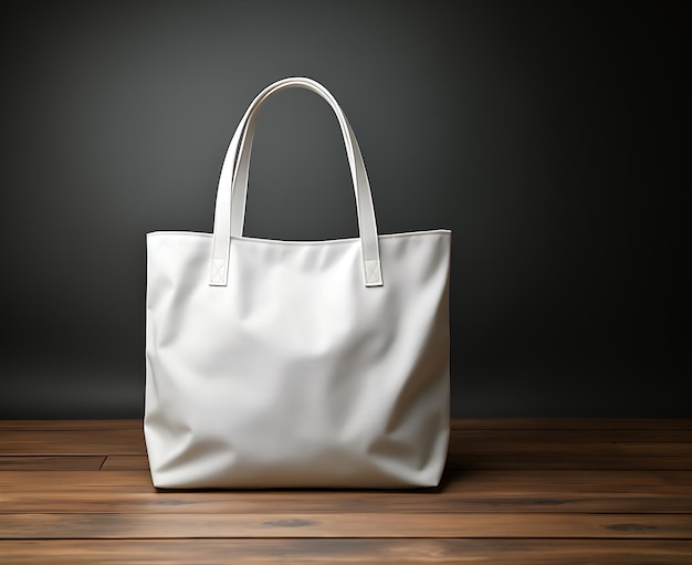 Una borsa bianca sullo sfondo di una borsa della spesa