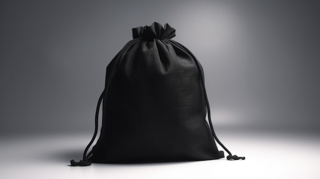 Una borsa nera con sopra un fiocco