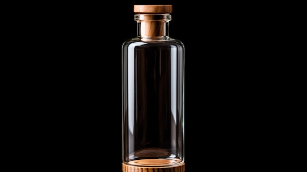 una bottiglia di liquore con tappo in legno