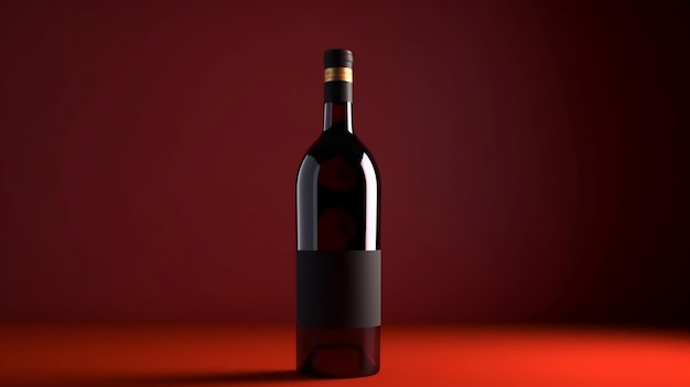 Una bottiglia di vino rosso finta