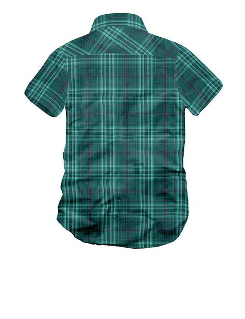 una camicia a quadri verde e blu con un disegno a quadri blu e verde