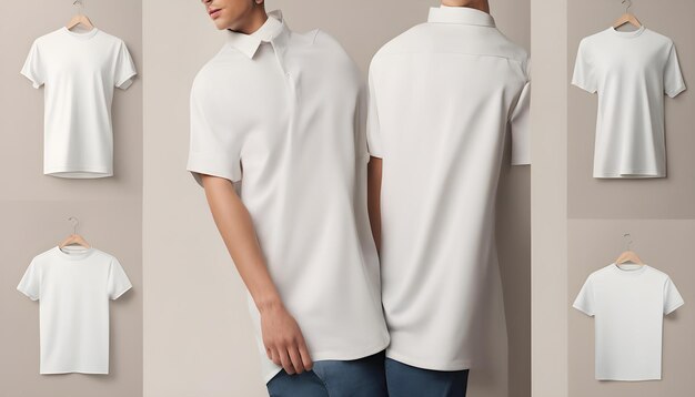 una camicia polo bianca con un collare bianco