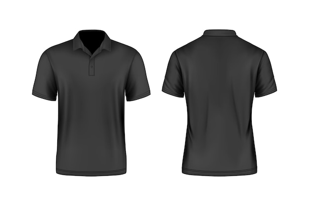 una camicia polo nera con collare bianco e collare nero