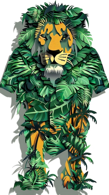 una camicia verde con una tigre sopra