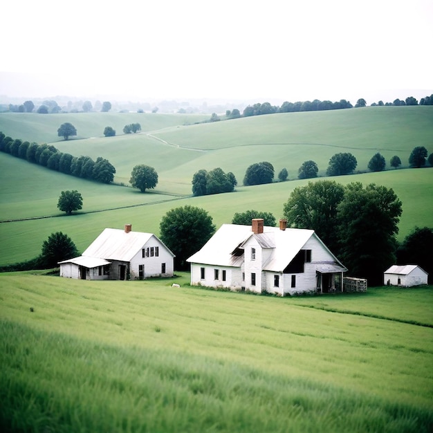 Una campagna tranquilla con colline ondulate