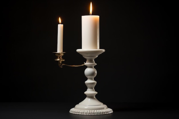 una candela bianca che è accesa con una candela dentro.