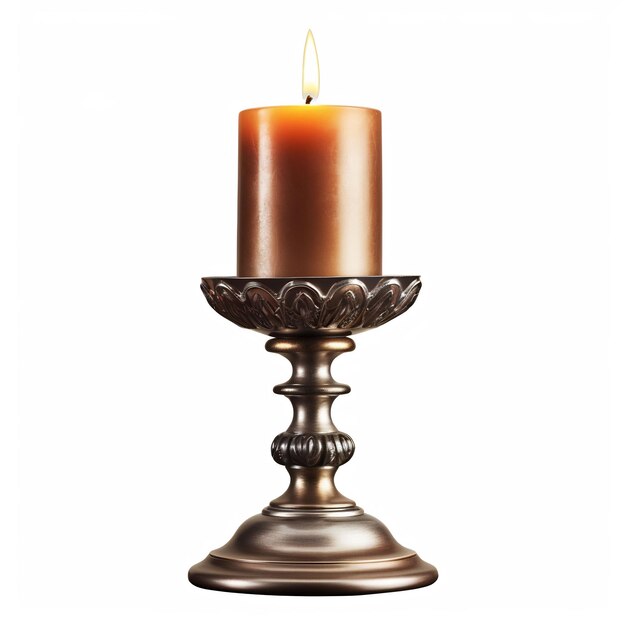 una candela che è su un supporto per candele