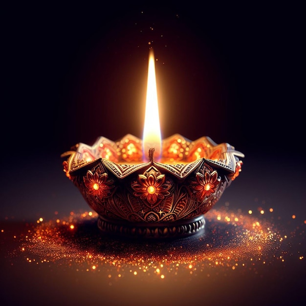 Una candela di Diwali illumina il festival di Diwali