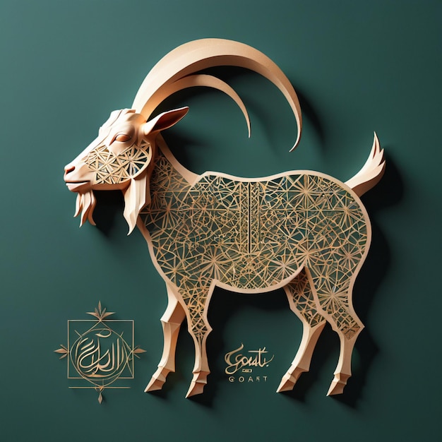 una capra con le corna che è su un muro evento mega islamico Eid Ul Adha