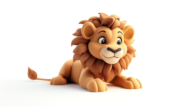 Una carina e adorabile illustrazione 3D di un cucciolo di leone perfetta per libri per bambini, giochi o animazioni