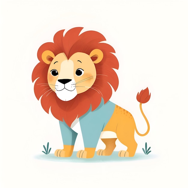 Una carina illustrazione di un leone per i libri di storie per bambini