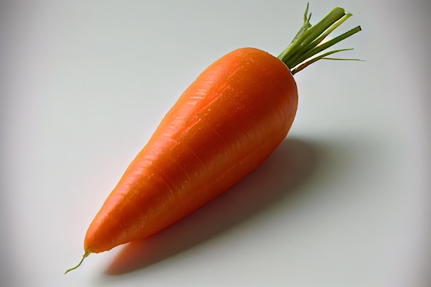 Una carota naturale con sfondo bianco