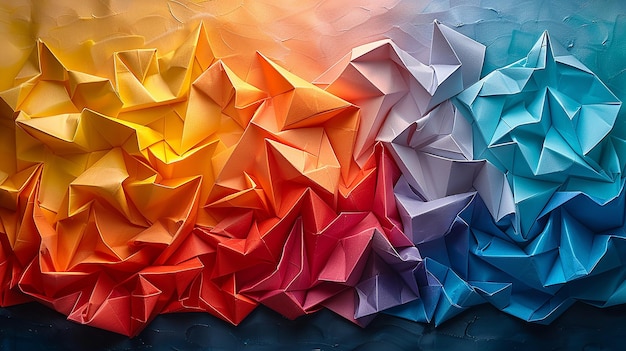 una carta colorata che ha la parola origami su di essa