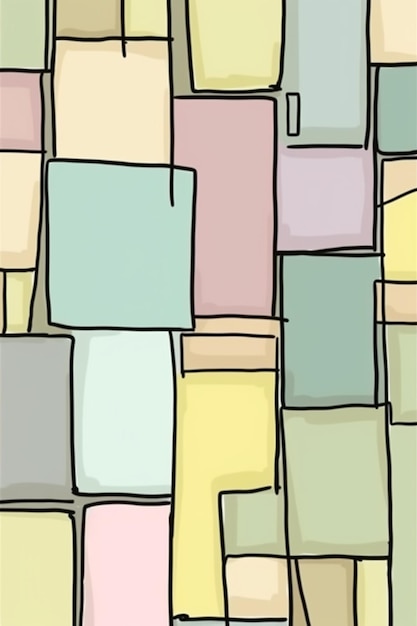 Una carta da parati colorata con un motivo a quadrati.