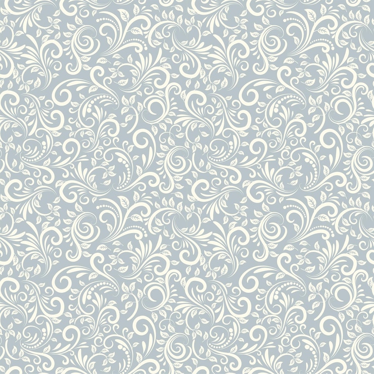 Foto una carta da parati floreale blu con un disegno floreale