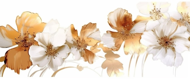 Una carta da parati floreale che dice "fiore d'oro" in bianco