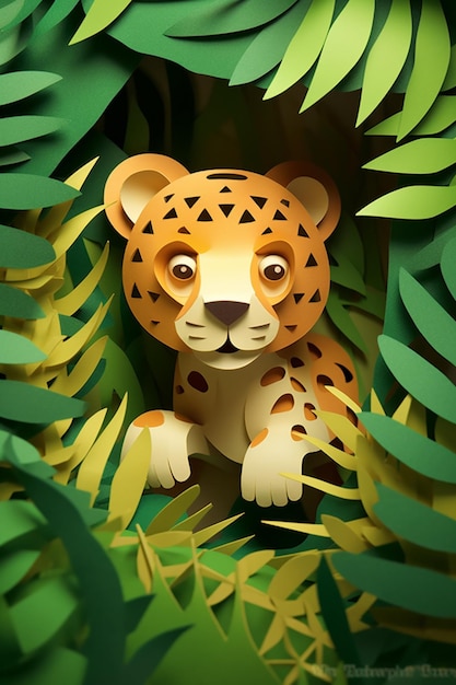 Una carta ritagliata da un ghepardo nella giungla.