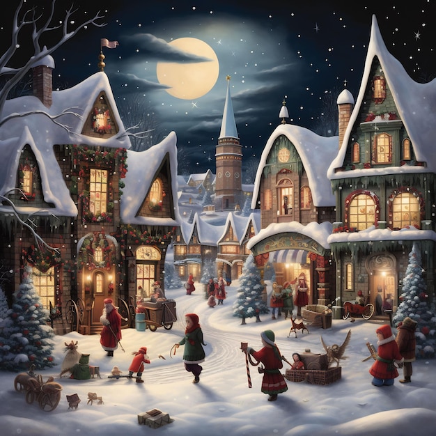 una cartolina di Natale con una scena del film intitolata Il periodo natalizio