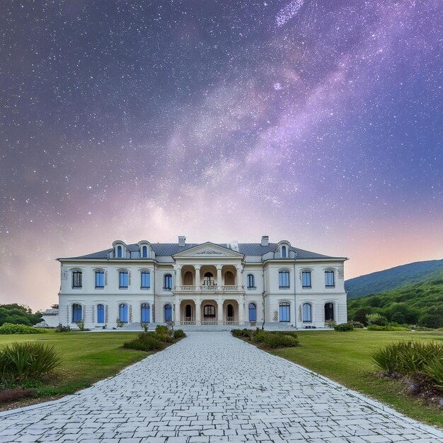 una casa con una stella - come il cielo dietro di essa