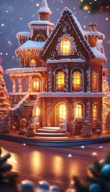 Una casa di pan di zenzero natalizia