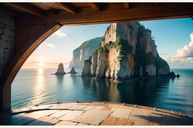 Una casa galleggiante con vista sul mare