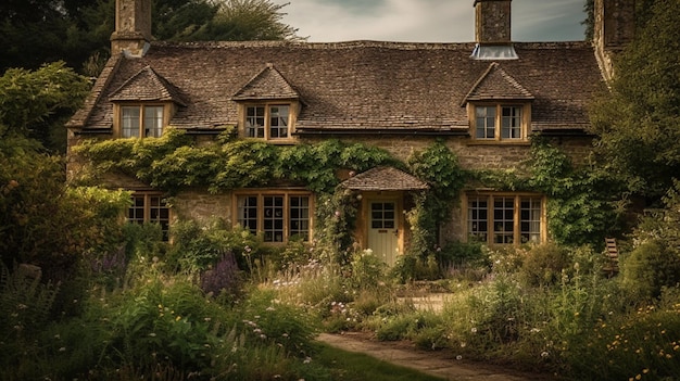 Una casa in mezzo a un giardino