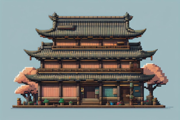 Una casa in stile giapponese su minecraft