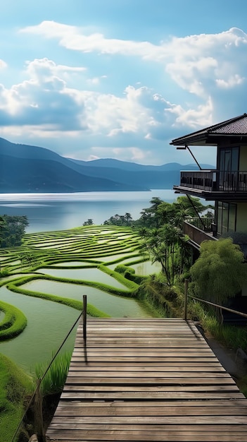 una casa vicino al lago