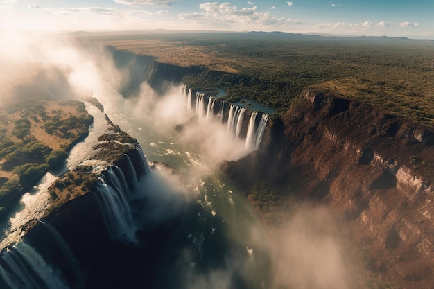 una cascata nel mezzo di un fiume