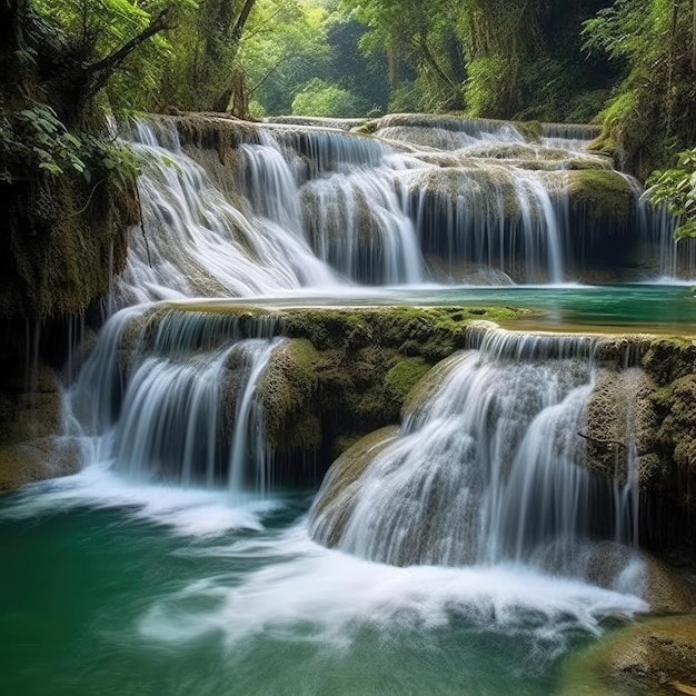 Una cascata nella foresta