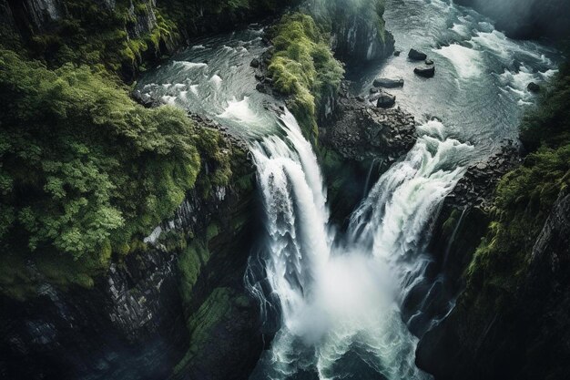 Una cascata nella foresta