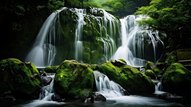 Una cascata nella foresta